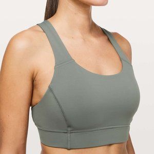 Lululemon Power Through Sports Bra, Grey Sage